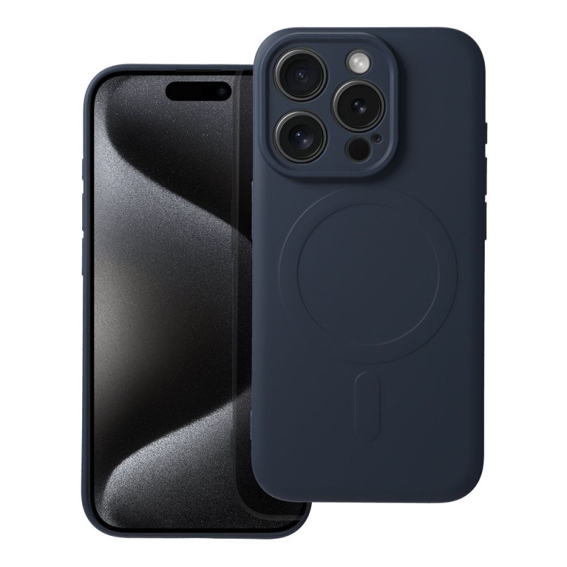 Viedtālruņa aizmugurējais vāciņš Apple iPhone 15 Pro Silicone Mag Zila