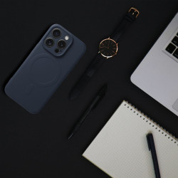 Viedtālruņa aizmugurējais vāciņš Apple iPhone 15 Pro Silicone Mag Zila