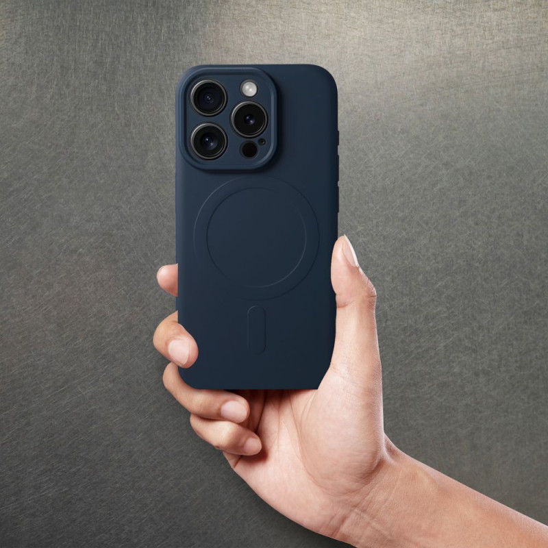 Viedtālruņa aizmugurējais vāciņš Apple iPhone 15 Pro Silicone Mag Zila