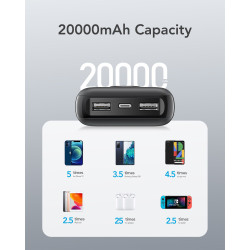 Ārējā baterija Veger L20S 20000 mAh PD QC 3 Melna