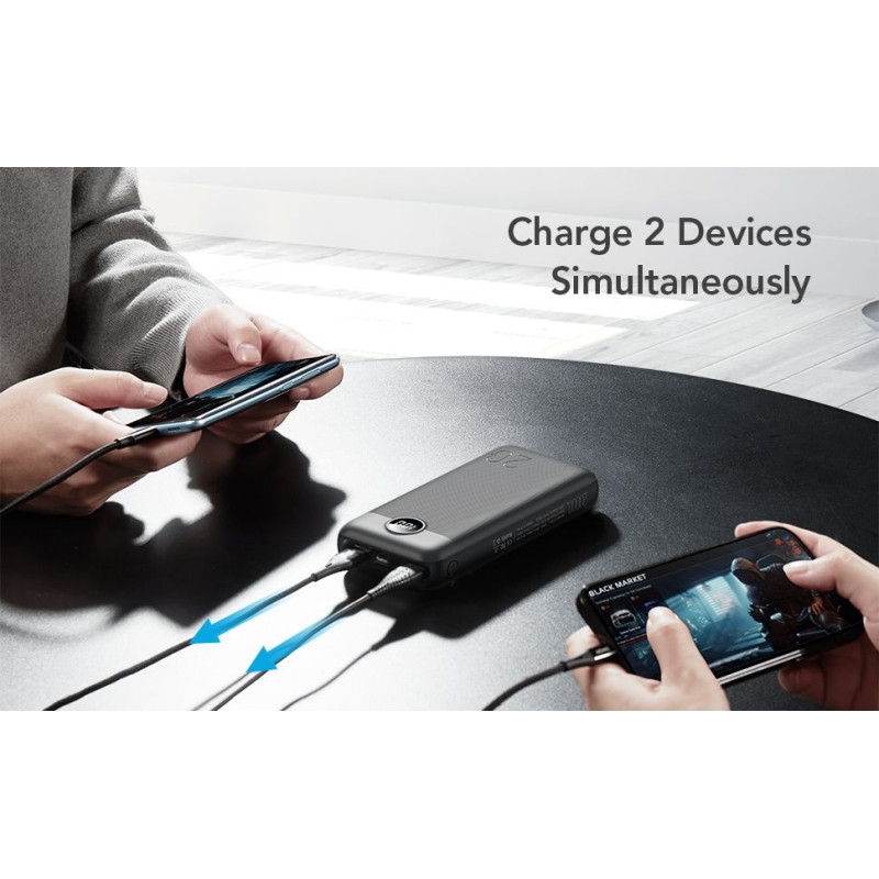 Ārējā baterija Veger L20S 20000 mAh PD QC 3 Melna