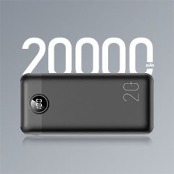 Ārējā baterija Veger L20S 20000 mAh PD QC 3 Melna