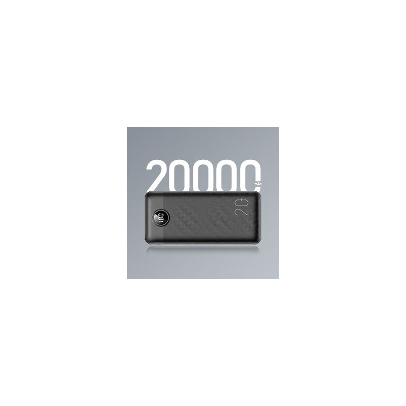 Ārējā baterija Veger L20S 20000 mAh PD QC 3 Melna
