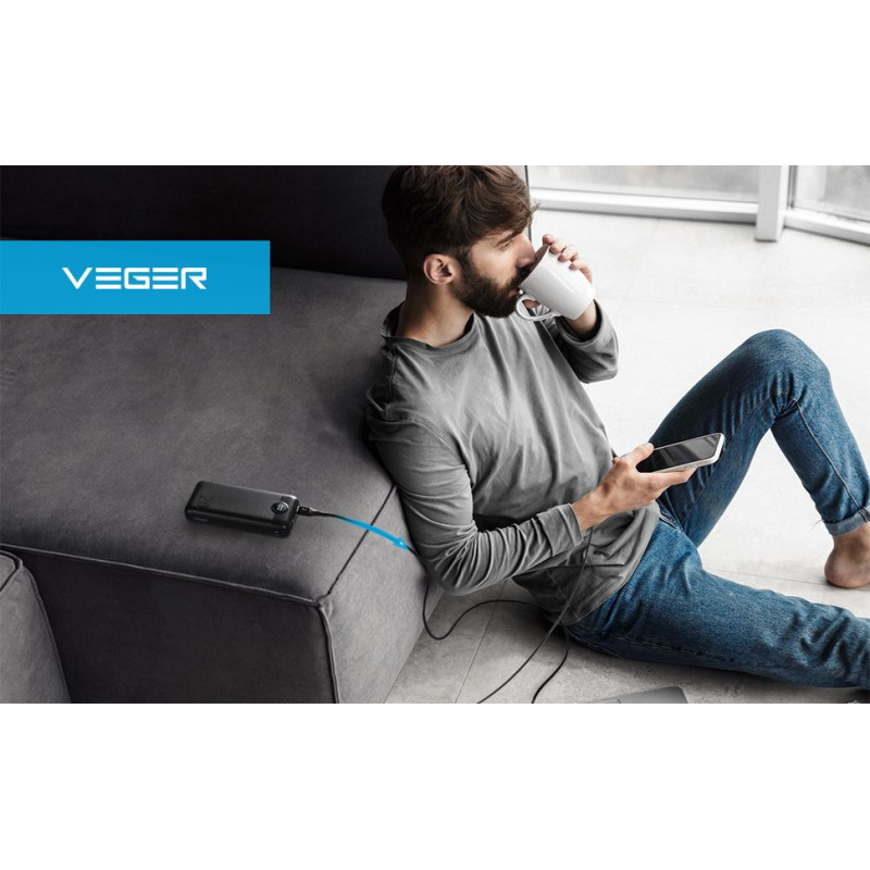 Väline aku Veger L20S 20000 mAh PD QC 3 Must