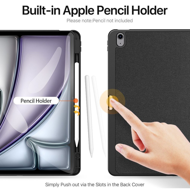 Viedtālruņa aizmugurējais vāciņš Apple Domo Foldable with pencil storage Melna