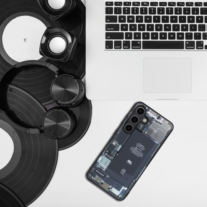 Viedtālruņa aizmugurējais vāciņš Samsung Galaxy A05S Tech Case design 2 Melna, Ar Dizainu