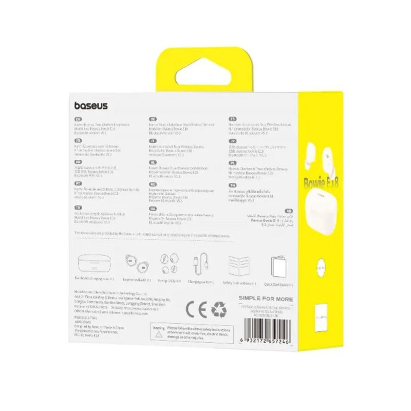 Bezvadu austiņas Wireless Earphones E18 Balta