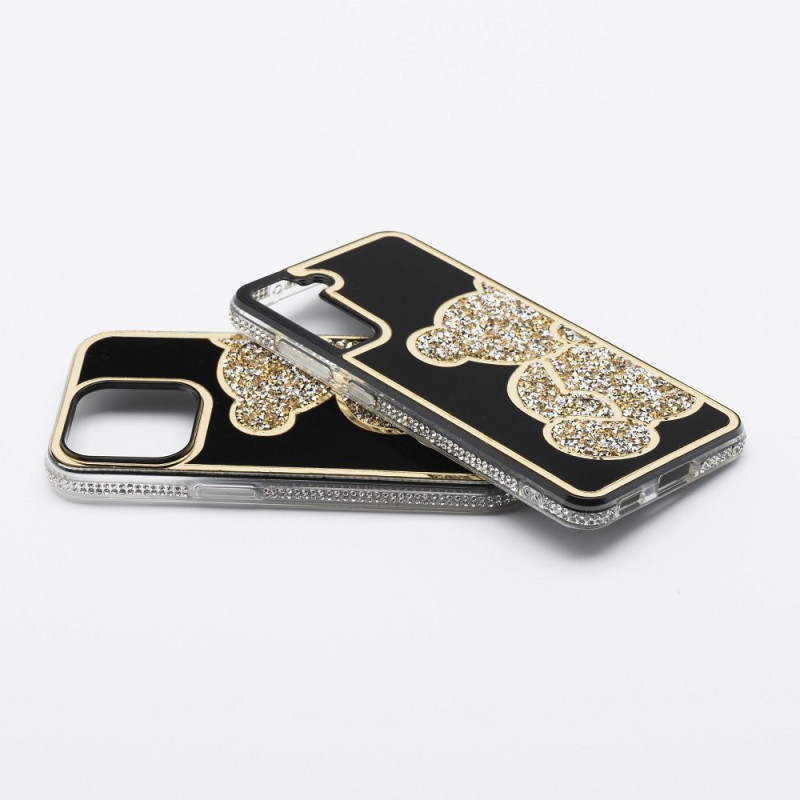 Viedtālruņa aizmugurējais vāciņš Samsung Galaxy S22 Teddy bear Melna