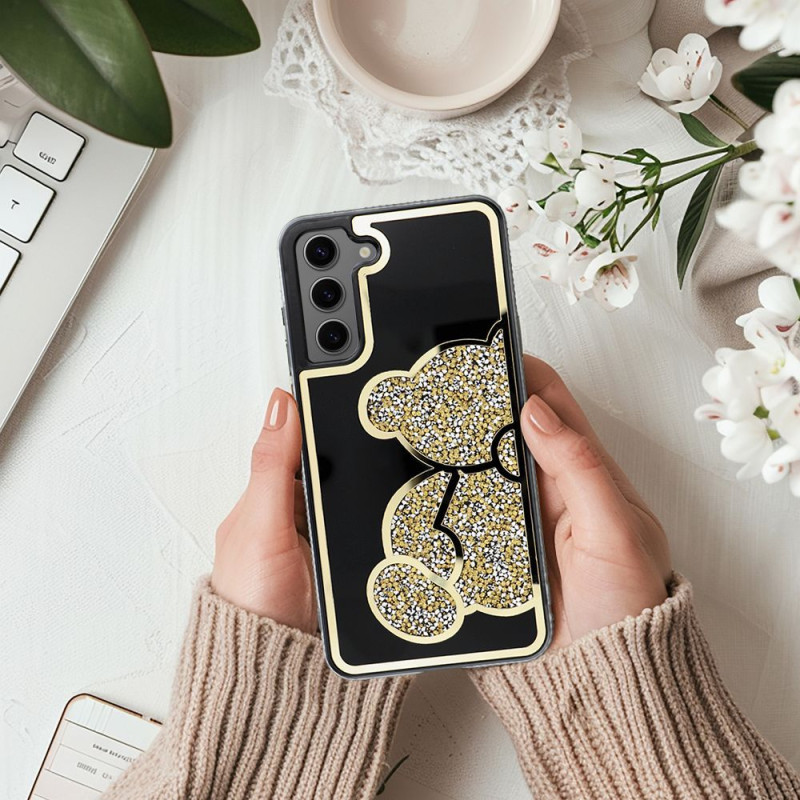 Viedtālruņa aizmugurējais vāciņš Samsung Galaxy S22 Teddy bear Melna