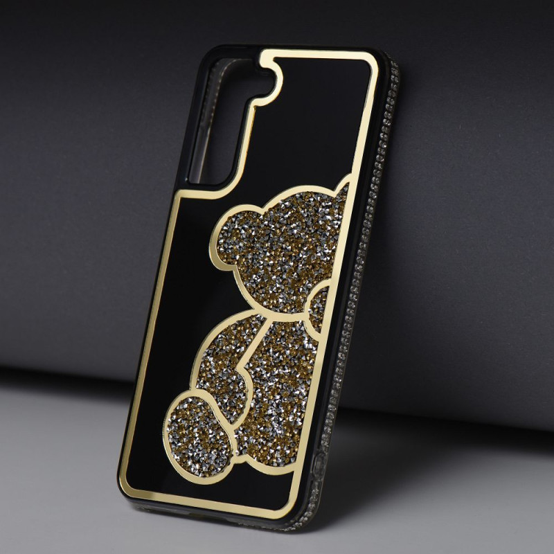 Viedtālruņa aizmugurējais vāciņš Samsung Galaxy S22 Teddy bear Melna