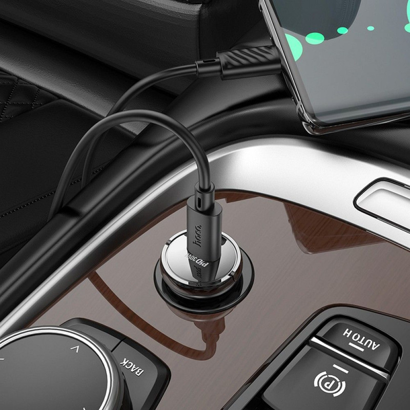 Universal car charger Type C PD QC3.0 3A 30W Z53 transparent