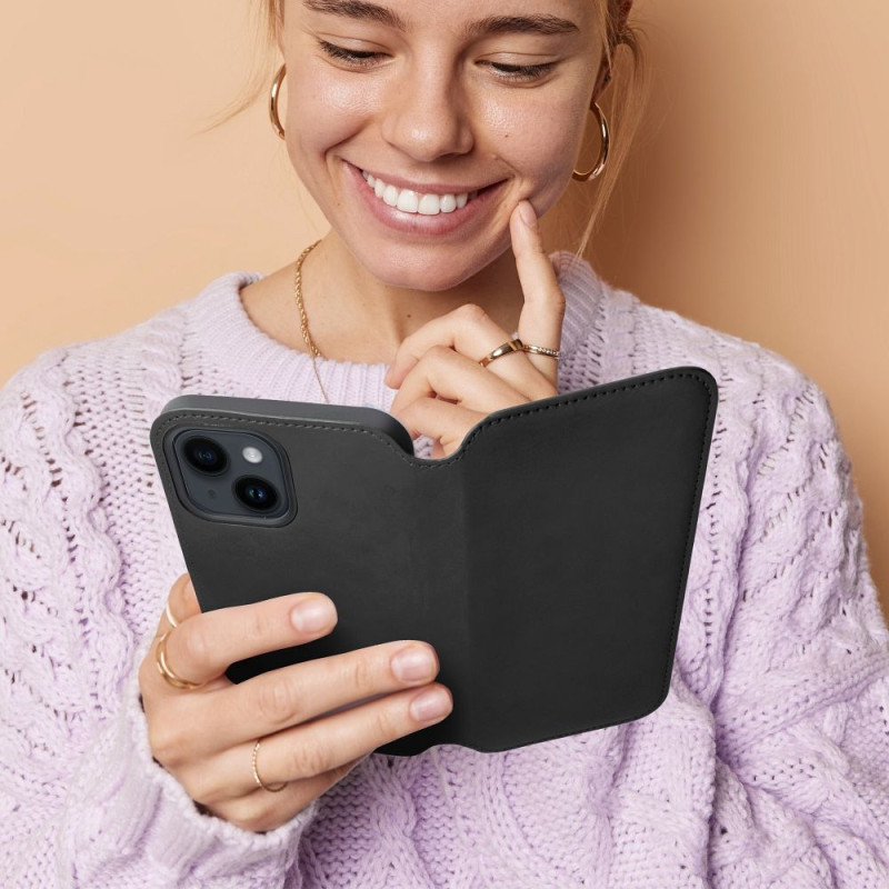 Viedtālruņa atveramais maciņš Samsung Galaxy A25 5G Dual Pocket Book Melna