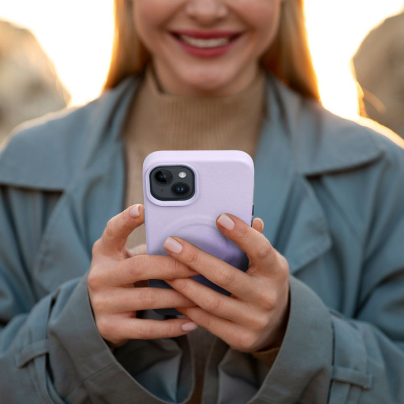 Viedtālruņa aizmugurējais vāciņš Apple Iphone 15 Violeta