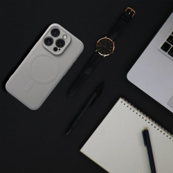 Viedtālruņa aizmugurējais vāciņš Apple iPhone 15 Pro Silicone Mag Pelēka