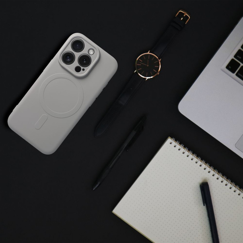 Viedtālruņa aizmugurējais vāciņš Apple iPhone 15 Pro Silicone Mag Grey