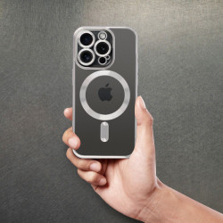 Viedtālruņa aizmugurējais vāciņš Apple iPhone 15 Pro Max Mag Cover Pelēka, Caurspīdīga