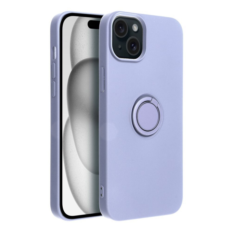 Viedtālruņa aizmugurējais vāciņš Apple Iphone 15 Plus Silicone Ring Violeta