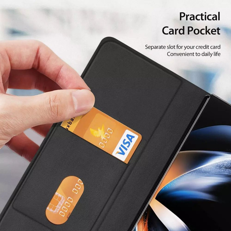 Viedtālruņa aizmugurējais vāciņš Samsung Galaxy Z Fold 5 5G Bril Leather Black