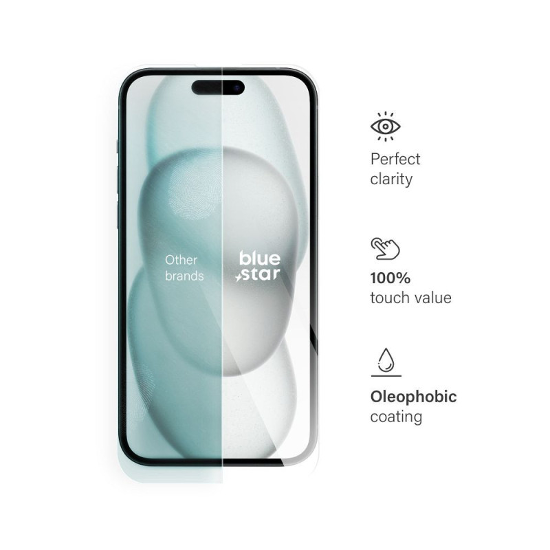 Nutitelefoni kaitseklaas Õun Iphone 15 Läbipaistev