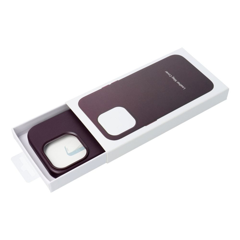 Nutitelefoni tagakaas Õun iPhone 15 Pro Max Nahkne ajakiri Tume lilla