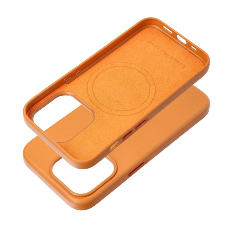 Apple iPhone 15 Pro Leather Mag Orange
