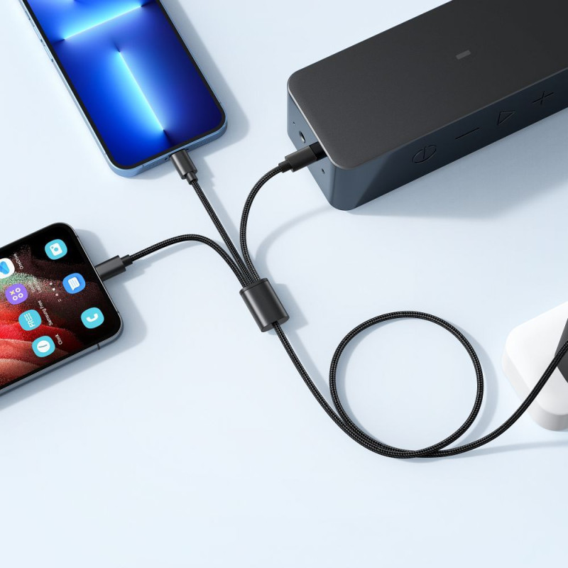 Universal cable 3in1 USB to Type C + Apple Lightning 8-pin + Micro 2A V303 1,2m