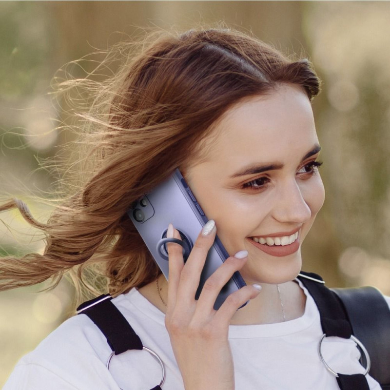 Viedtālruņa aizmugurējais vāciņš Xiaomi Redmi Note 11 5G / 11S 5G Silicone Ring Violeta