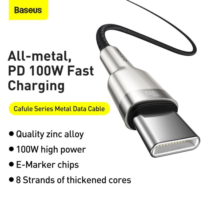 Universal cable Type C to Type C PD 5A 100W Cafule CATJK-D01 2 m