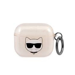 Bezvadu austiņu apvalks Apple Glitter Choupette Zelta