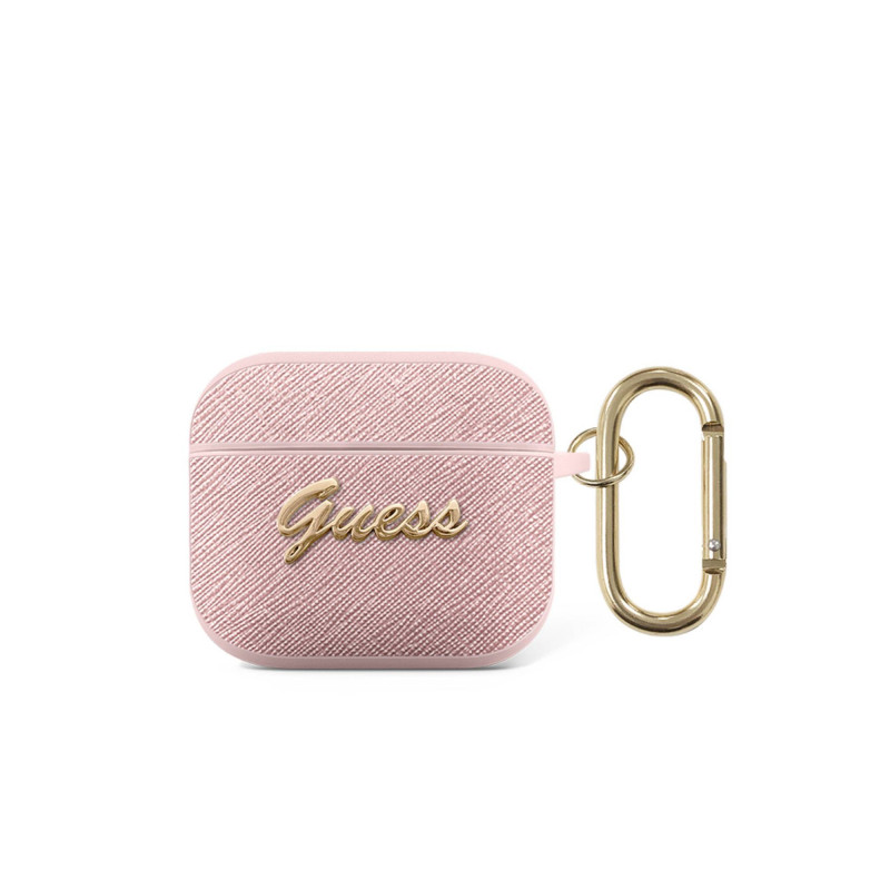 Bezvadu austiņu apvalks Apple Saffiano collection Rozā