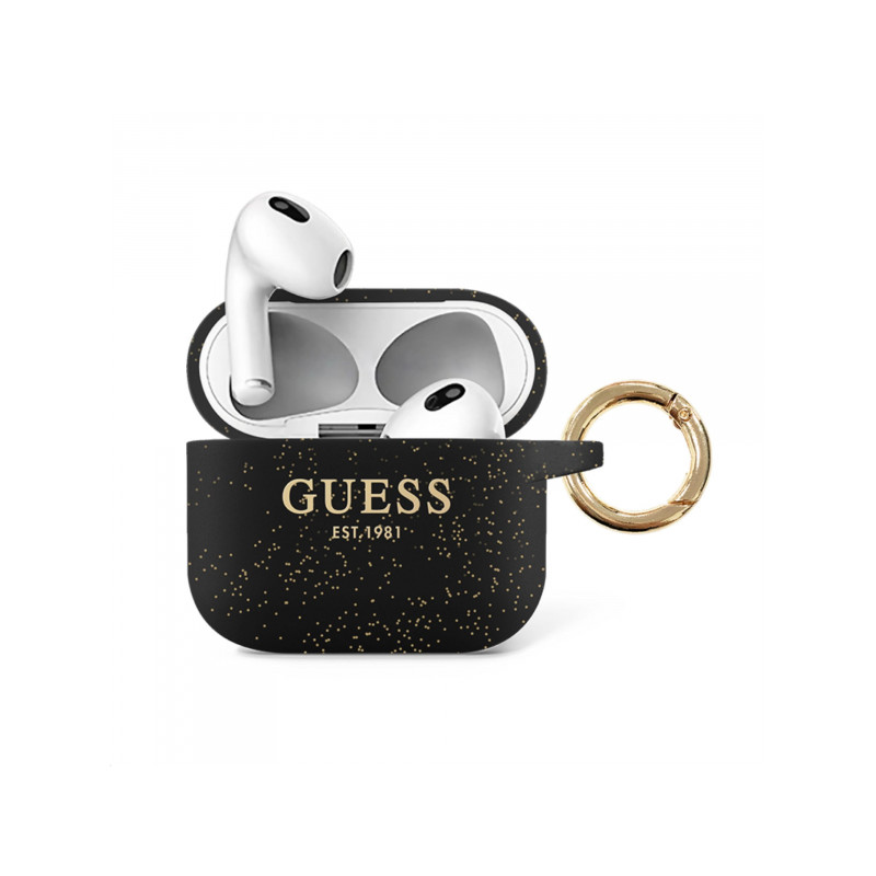 Bezvadu austiņu apvalks Apple Glitter Collection GUA3SGGEK Melna, Ar Dizainu