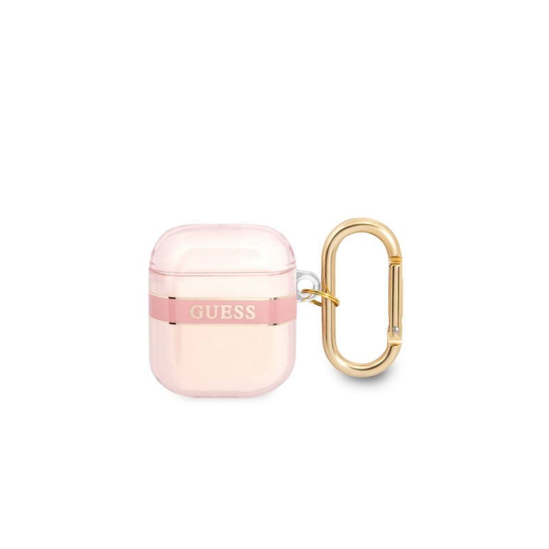 Bezvadu austiņu apvalks Apple Stripe Collection Rozā, Ar Dizainu