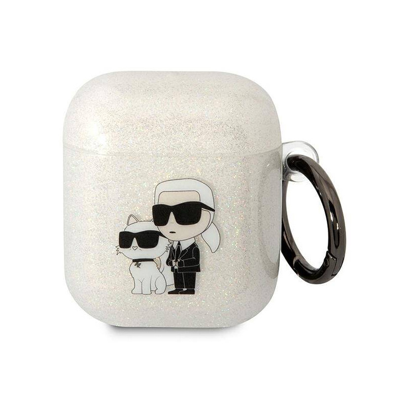 Bezvadu austiņu apvalks Apple Glitter Karl and Choupette Transparent