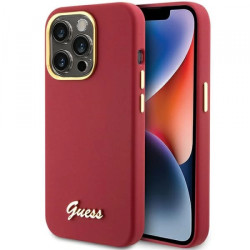 Viedtālruņa aizmugurējais vāciņš Apple iPhone 15 Pro Max Script Metal Collection Magenta