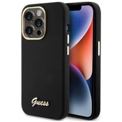 Nutitelefoni tagakaas Õun iPhone 15 Pro Max Skriptimetalli logo Must