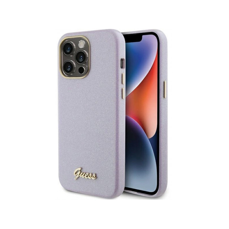 Nutitelefoni tagakaas Õun iPhone 15 Pro Läikiv skript Must, Sinine, Violetne