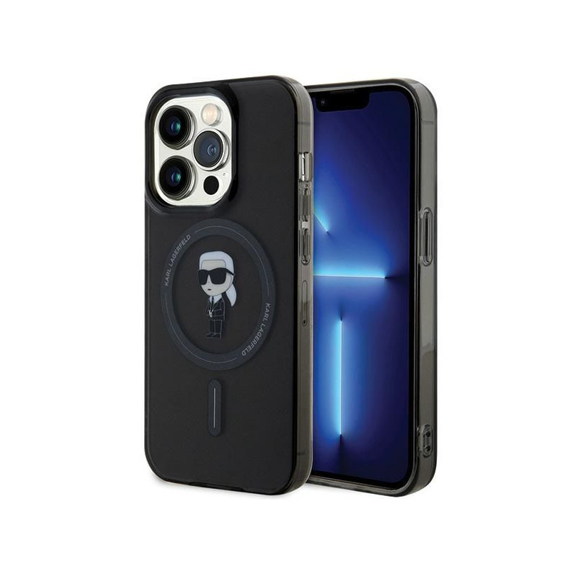 Viedtālruņa aizmugurējais vāciņš Apple iPhone 15 Pro Ikonik mag Melna, Caurspīdīga