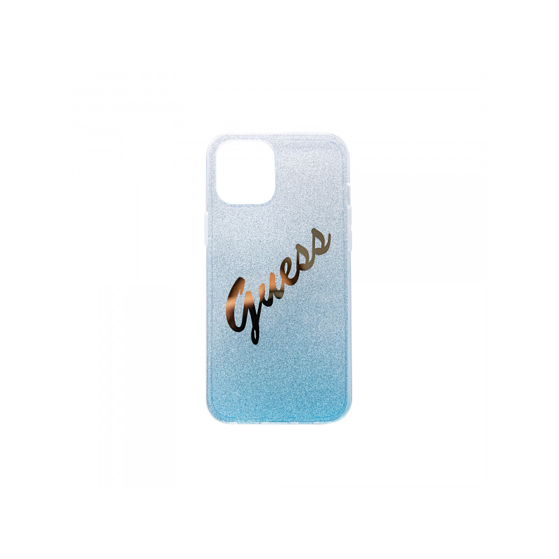 Viedtālruņa aizmugurējais vāciņš Apple iPhone 12 Pro Max Glitter Gradient Script GUHCP12LPCUGLSBL Zila, Sudraba