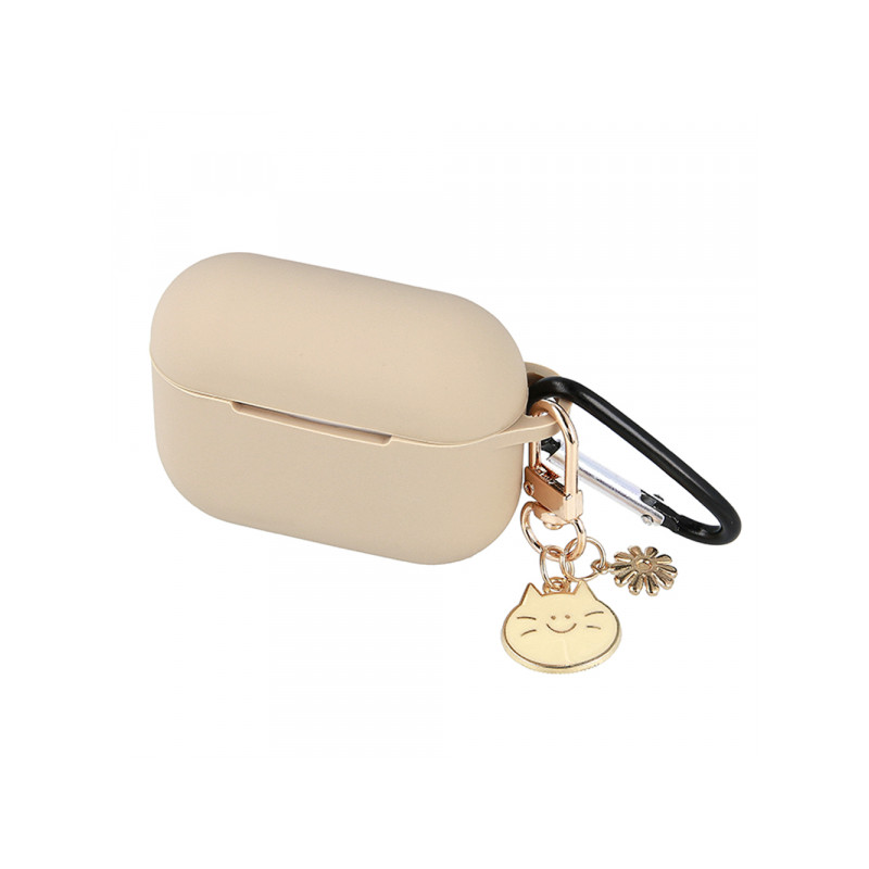 Bezvadu austiņu apvalks Apple Silicone case Bēša