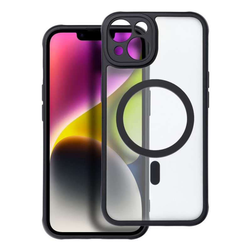 Nutitelefoni tagakaas Õun iPhone 14 Täismatt salv Must, Läbipaistev