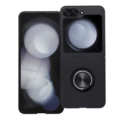 Viedtālruņa atveramais maciņš Samsung Galaxy Z Flip 5 5G Silicone Ring Melna