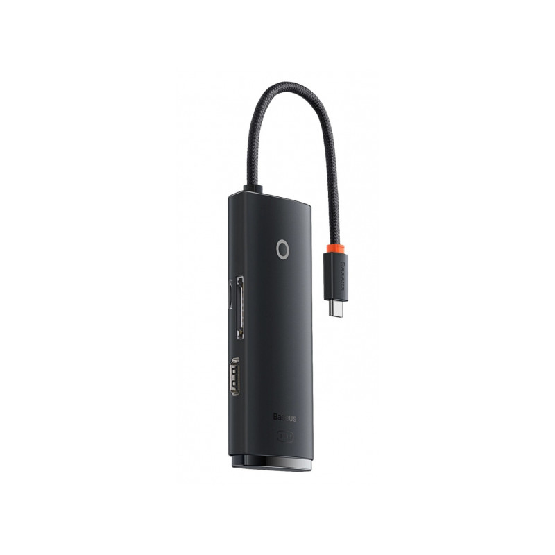 Kabeļa pārveidotājs HUB USB-C 2 x USB 3.0 / USB Type C / HDMI 1.4 / SD/TF OTG black WKQX050001 Melna
