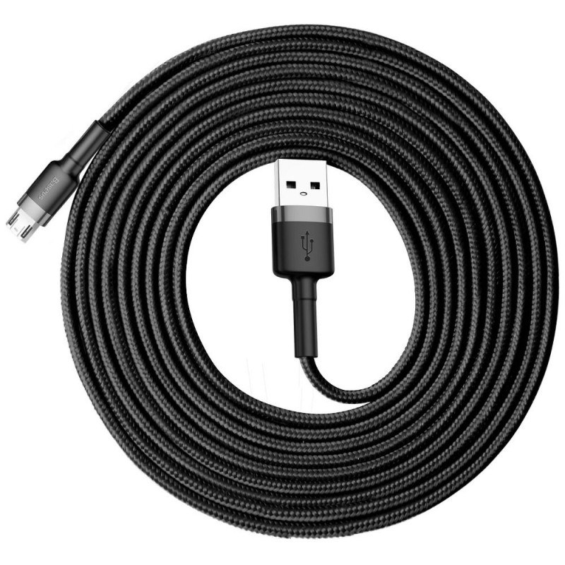 Baseus micro USB 2A 3M Melns-Savienotājkabeļi