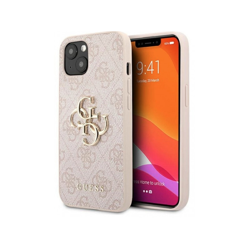 Viedtālruņa aizmugurējais vāciņš Apple Iphone 15 Big Metal Logo Pink