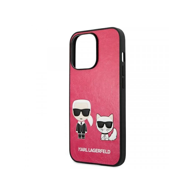 Viedtālruņa aizmugurējais vāciņš Apple iPhone 13 Pro Ikonik Karl & Choupette KLHCP13LPCUSKCP Pink, With Design