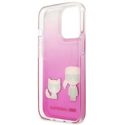 Viedtālruņa aizmugurējais vāciņš Apple iPhone 13 Pro Ikonik Karl and Choupette KLHCP13LCKTRP Pink, Transparent, With Design