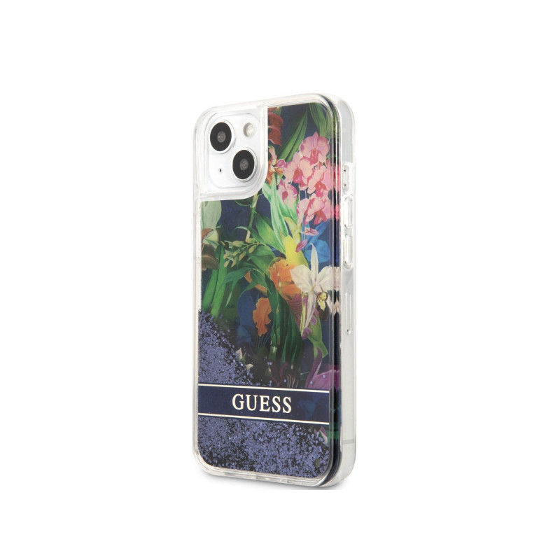 Viedtālruņa aizmugurējais vāciņš Apple iPhone 13 Mini Liquid Glitter Bakr Zila, Ar Dizainu