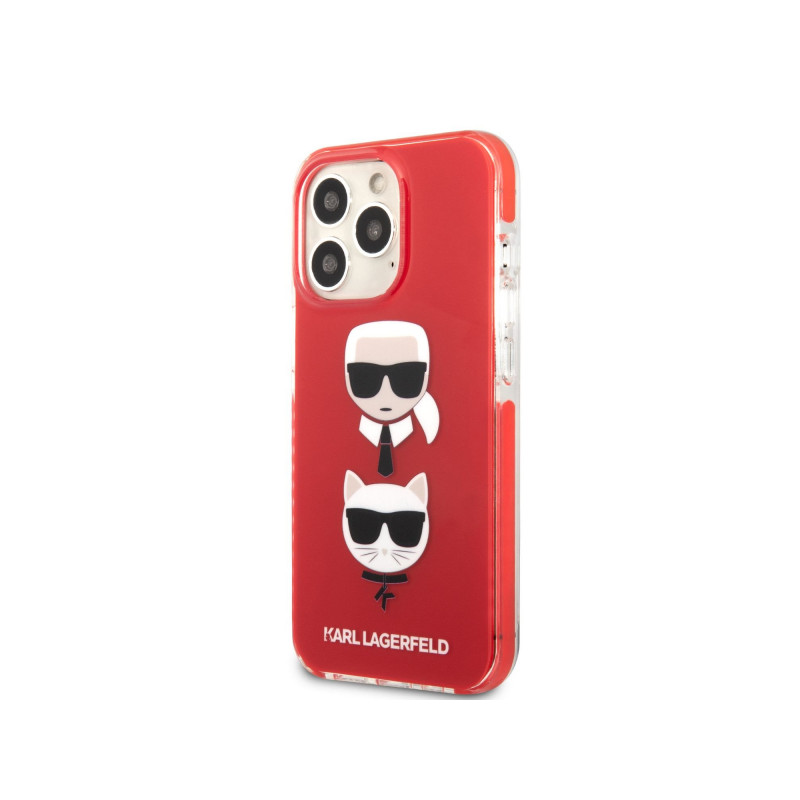 Viedtālruņa aizmugurējais vāciņš Apple iPhone 13 Pro Karl and Choupette Heads Red, With Design
