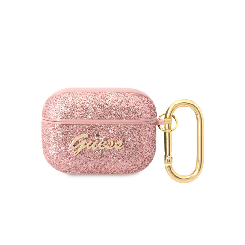 Bezvadu austiņu apvalks Apple Glitter Flakes Rozā, Ar Dizainu