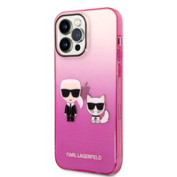 Viedtālruņa aizmugurējais vāciņš Apple iPhone 14 Pro Max Karl and Choupette 3D Pink
